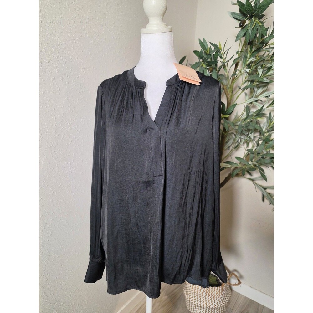 NYDJ Black Long Sleeve Blouse Size M NWT